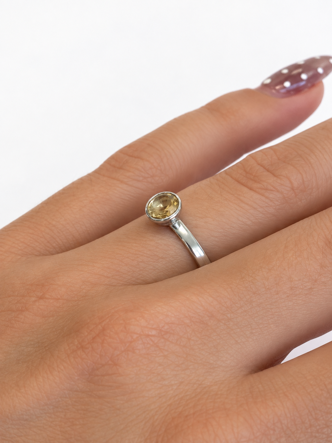 Golden stone ring