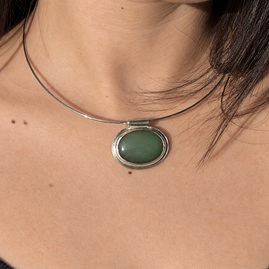 Green stone necklace