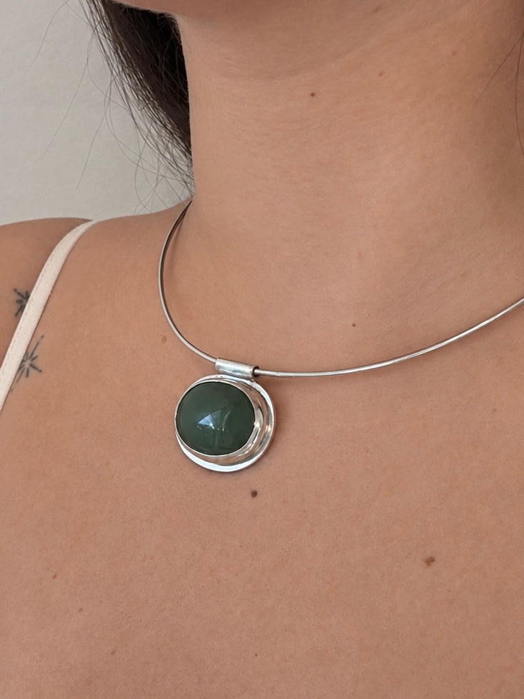 Green stone necklace